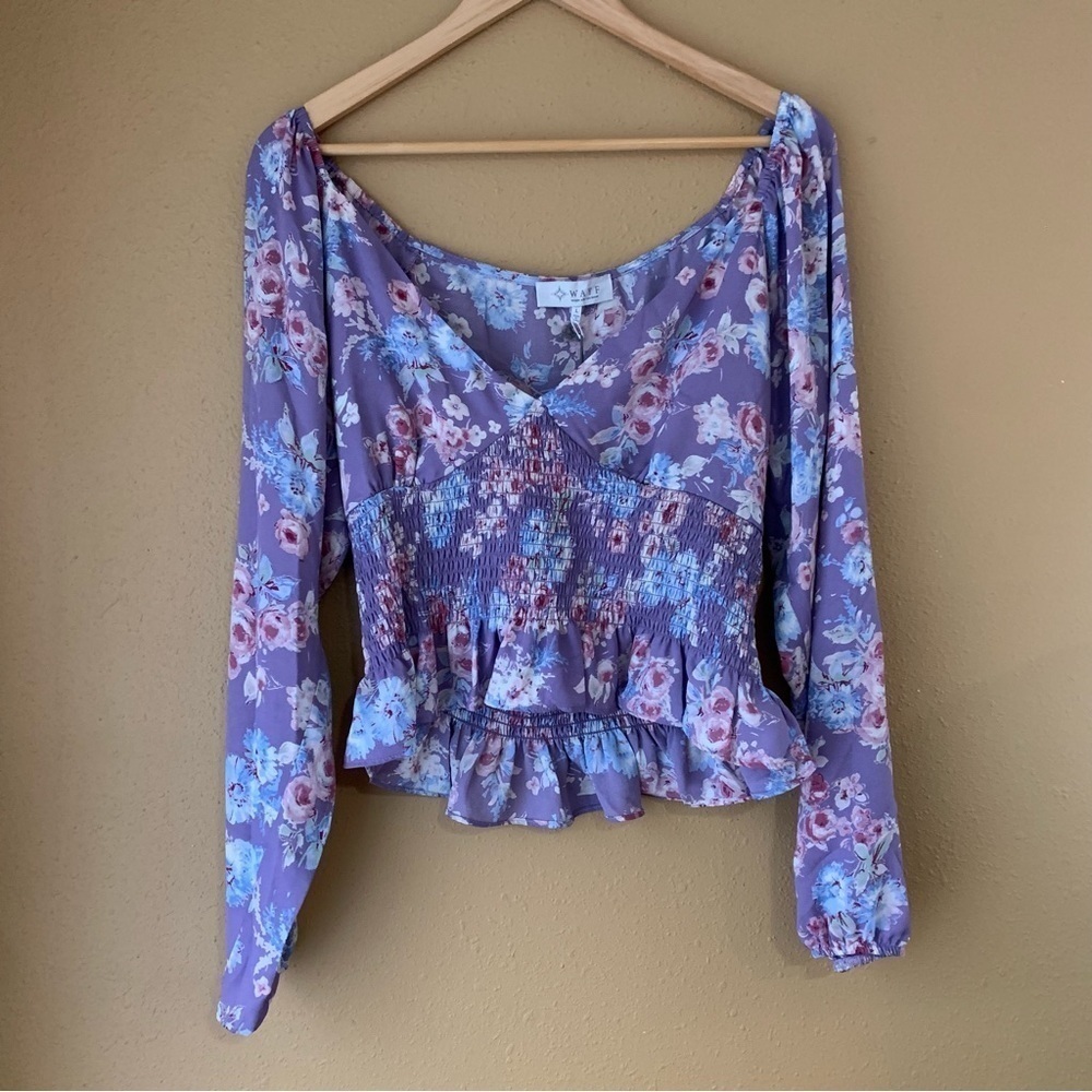 Wayf Smocked Waist Raglan Top